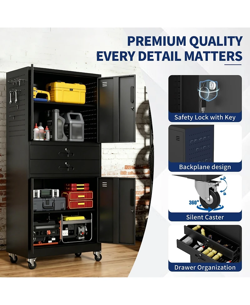 Viyet 71-Inch Metal Tool Cabinet