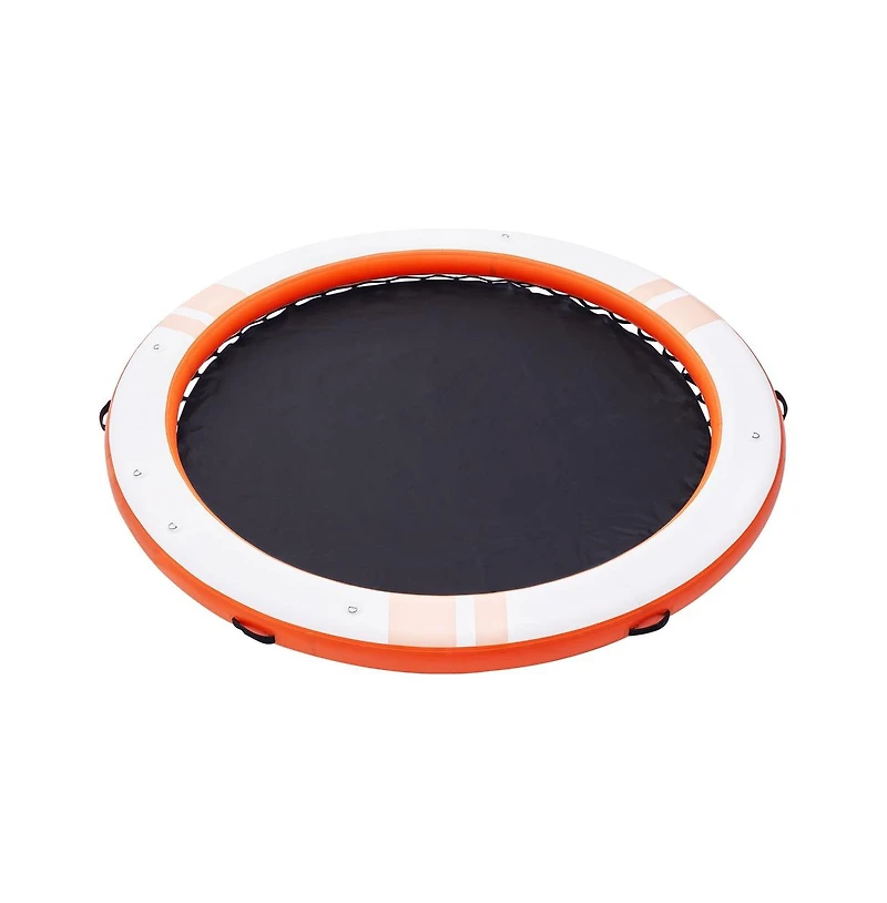 Sugift Inflatable Floating Dock 8 ft Round with 5 ft Trampoline Mesh Pool and Ladder