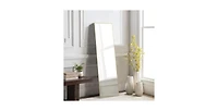 Busdays 21x64 Inch Aluminum Thin Frame Floor Standing Mirror with Stand Wall Mount Option Rectangular