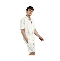 Campus Sutra Men's Ivory White Self-Design Wave Co-Ord Set