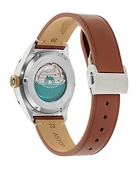 Aston Martin F1 Men's Automatic Black Leather Strap Watch 39mm