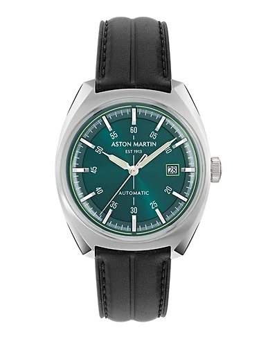 Aston Martin F1 Men's Automatic Leather Strap Watch 41mm
