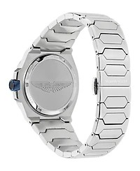Aston Martin F1 Men's Quartz Light Blue Guilloche Stainless Steel Bracelet Watch 40mm