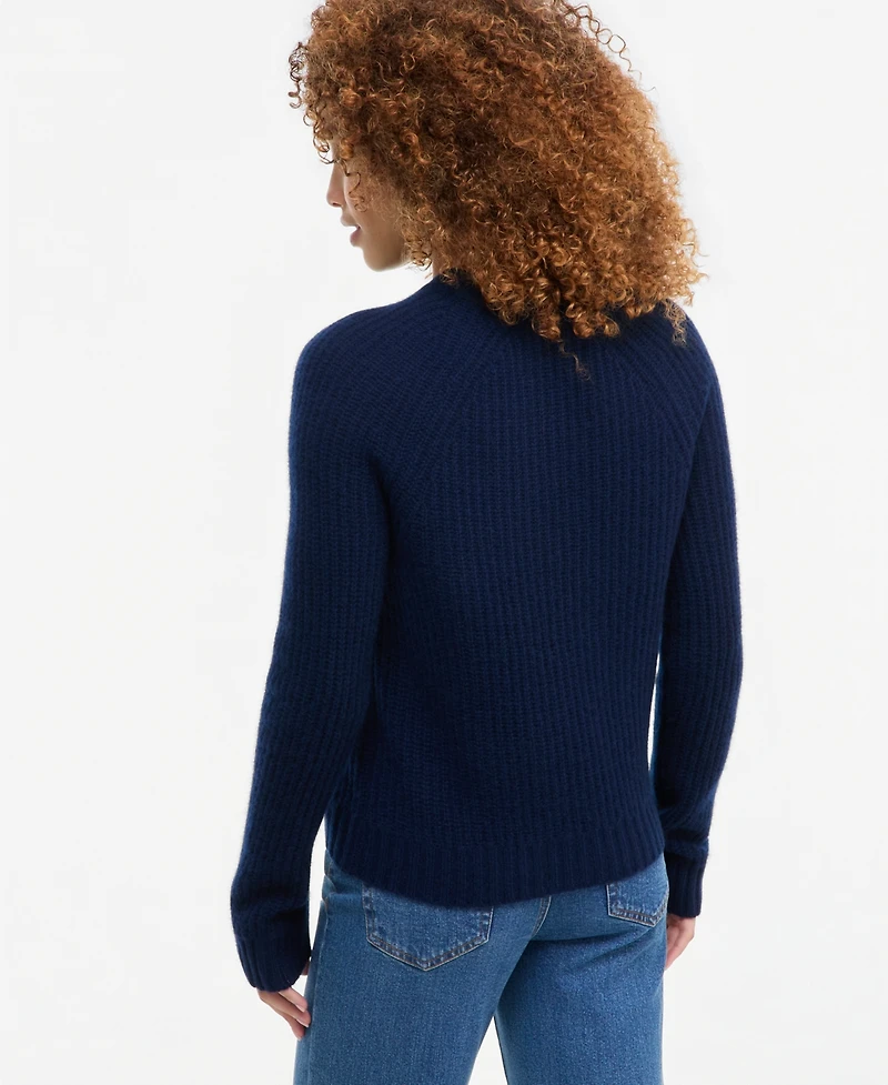 Charter Club Petite Cashmere Shaker-Stitch Crewneck Sweater, Macy's Exclusive