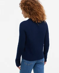 Charter Club Petite Cashmere Shaker-Stitch Crewneck Sweater, Macy's Exclusive