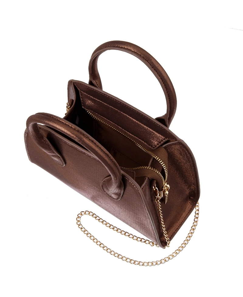 Nina Metallic Small Bowling Handbag