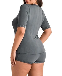 Adore Me Plus Roxie T-shirt and Hot Short Pj Set