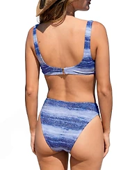 Cupshe Women's Gradient Glitter Cutout High Cut Bikini Set