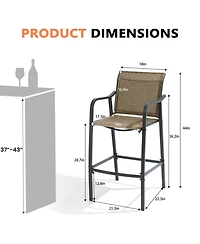 Pellebant Outdoor Bar Height Barstools Patio Stools Chairs