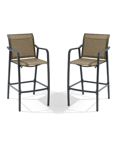 Pellebant Outdoor Bar Height Barstools Patio Stools Chairs