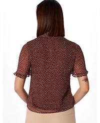 Whistles Women's Polka Dot Sheer Sleeve Shirt