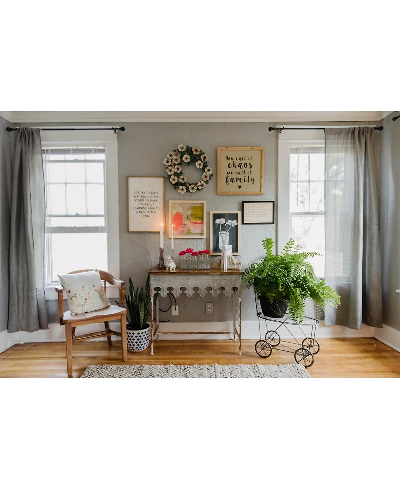 Storied Home Metal Rolling Laundry Cart with Rack