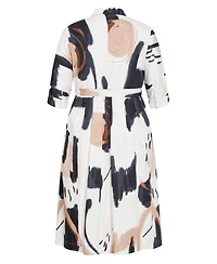 City Chic Women's Plus Exhibit Print Shirt Dress