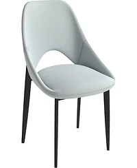 LeisureMod Amalfi Upholstered Fabric Dining Chair Modern Side with Iron Legs, Mid-Century Accent for Room or Kitchen