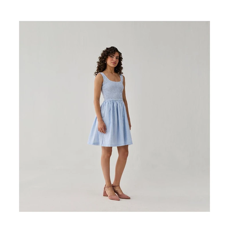 Reistor Women's Smocked Tencel Short Dress