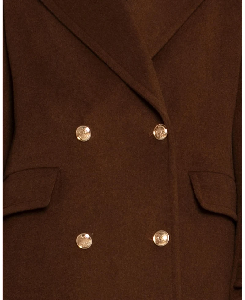 Belle & Bloom Women's Command Wool Blend Double Breast Maxi Coat