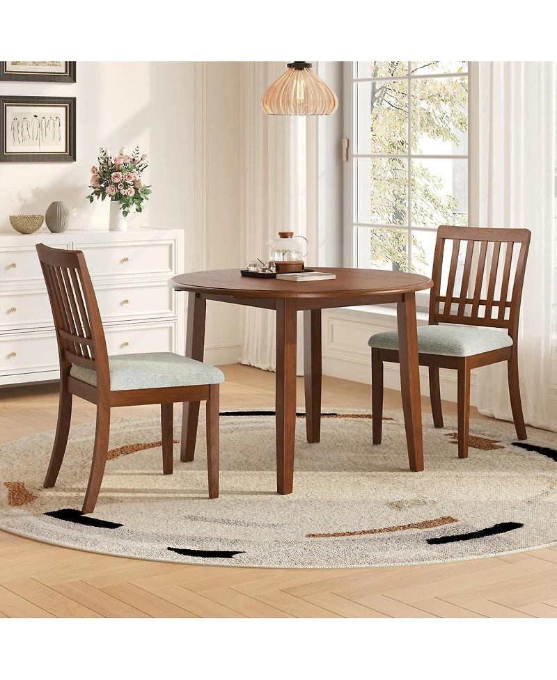 Streamdale Furniture 2-Person Folding Wood Dining Set with 2 Chairs
