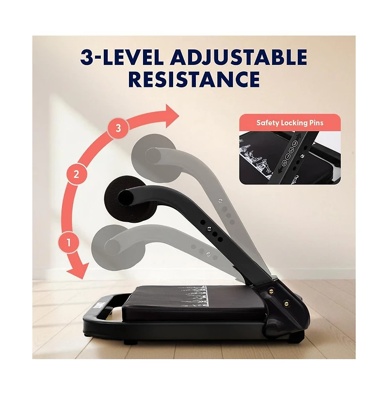 Squatz Ab Machine for Core Workout, Adjustable Sit-Up Trainer with Auto Rebound, 3 Resistance Levels