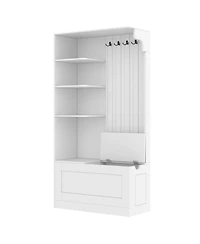 Streamdale Furniture Multifunctional 2-in-1 Hall Tree with Storage and 4 Hooks