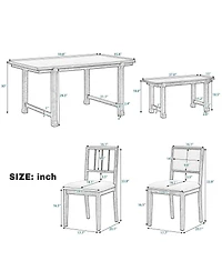 Streamdale Furniture 6 Piece Farmhouse Dining Set with Solid Wood Frame