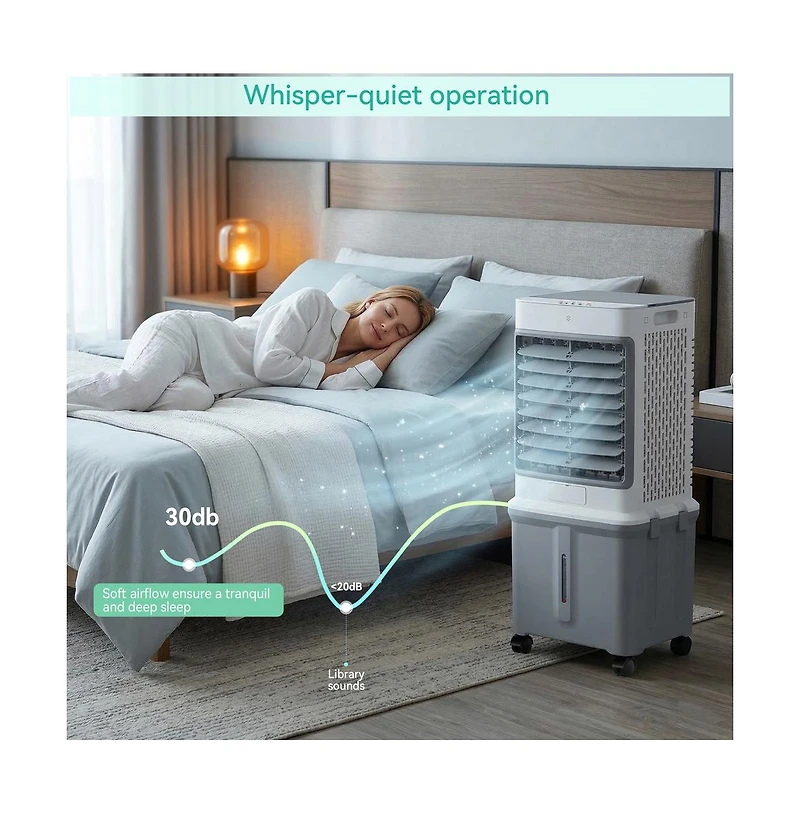 Topteng 3-in-1 Evaporative Air Cooler – 8.5 Gal Tank, 120° Swing & Remote for Living Room