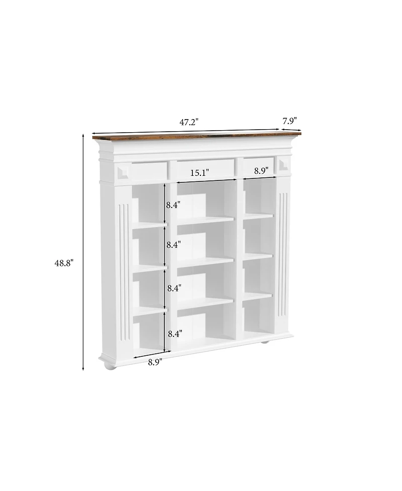 Homsee Wall Mounted Wine Glass Holder - 12-Tier Cup Display Rack for Kitchen, Bar, or Living Room | Rustic Organizer Shelf