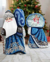G.DeBrekht Woodcarved Hand Painted Santa Delightfully Fun Yuletide Figurine
