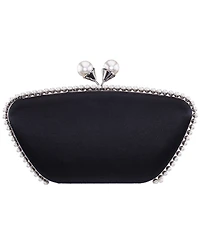 Nina Imitation Pearl Trim Minaudiere Small Clutch Handbag