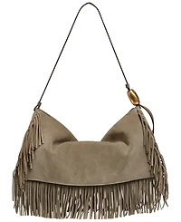 Donna Karan New York Leather Large Fringe Shoulder Handbag
