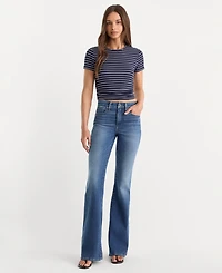 Good American Women's Soft Tech Legs Flare Jeans