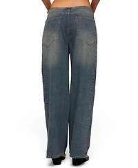 Edikted Women's Elia No Waistband Low Rise Baggy Jeans