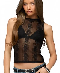 Edikted Women's Ephie Sheer Lace Tank Top