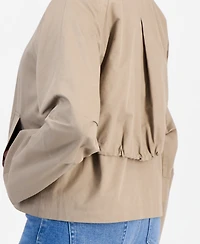 I.n.c. International Concepts Petite Cropped Trench Cotton-Blend Jacket, Macy's Exclusive