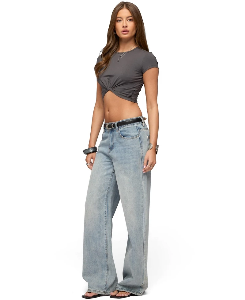 Edikted Women's Sephey Twisted Cropped T Shirt