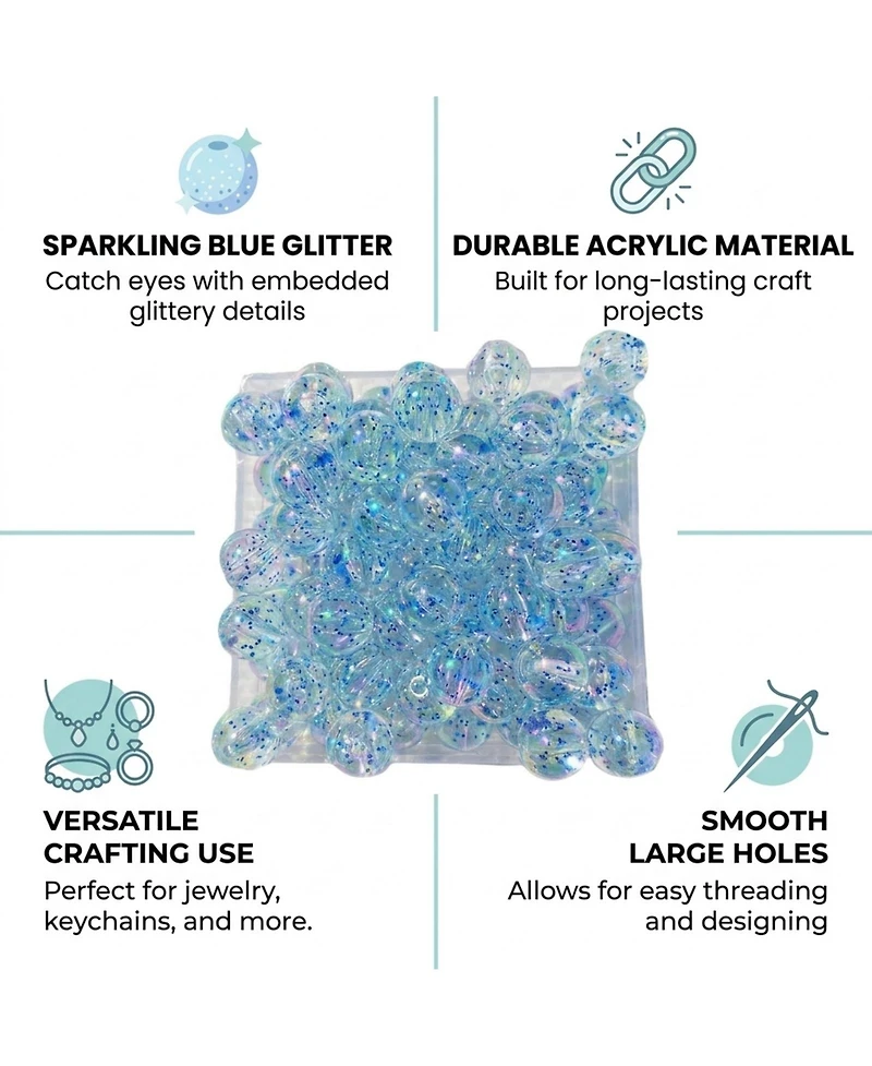 Sevorley 160Piece Set 10mm Acrylic Round Loose Beads for Diy Jewelry