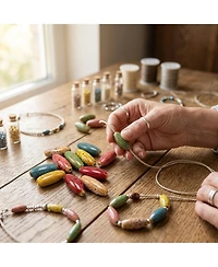 Sevorley 40Piece Set Ceramic Tube-Shaped Loose Beads for Diy Jewelry