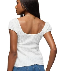 Edikted Women's Dorothey Textured Tie Front Top