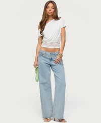Edikted Women's Michy Off Shoulder Lacey Top