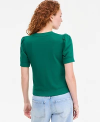 On 34th Women's Puff-Sleeve French Terry Sweatshirt, Macy's Exclusive