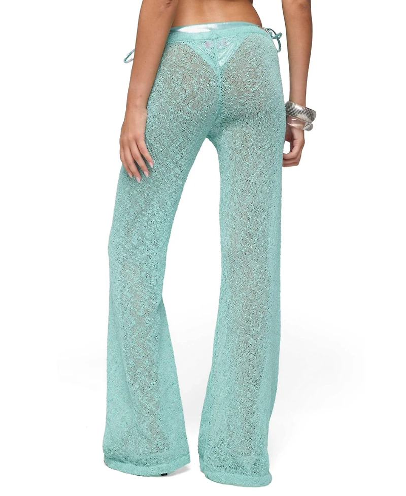 Edikted Women's Bena Textured Knit Flared Pants