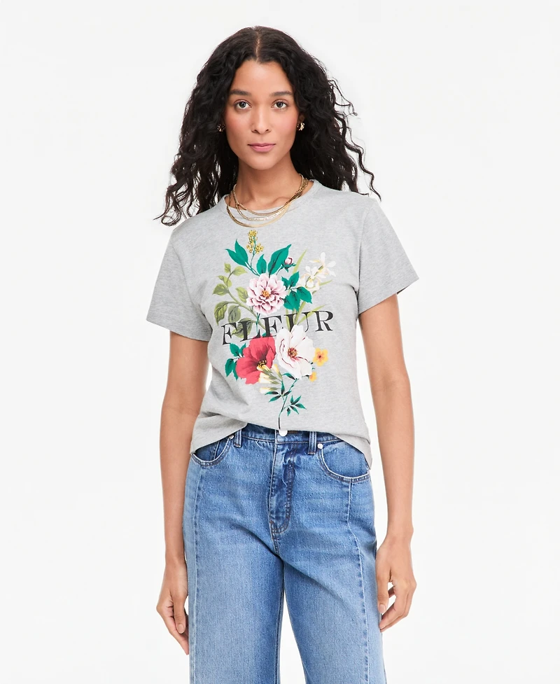 On 34th Women's Fleur Beaded Graphic Crewneck T-Shirt, Macy's Exclusive