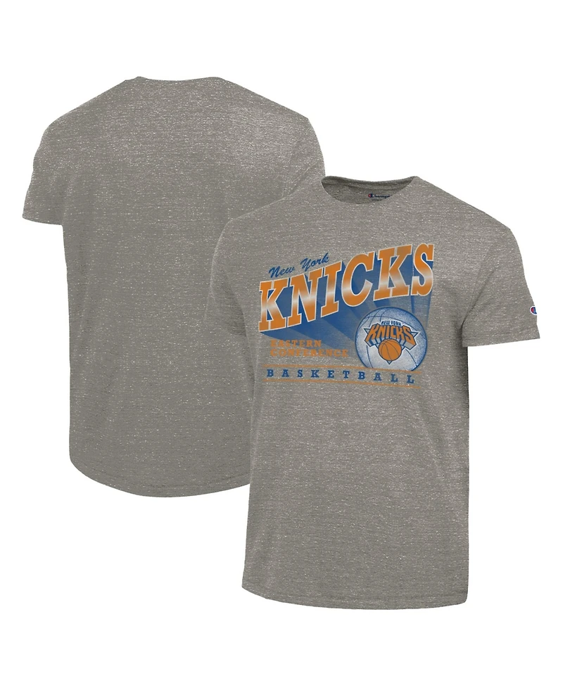 Champion Men's Gray New York Knicks Shooting Tri-Blend T-Shirt
