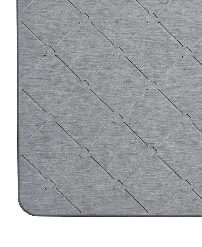 Vcny Home Carved Trellis Diatomite Stone Bath Mat, 16" x 24"