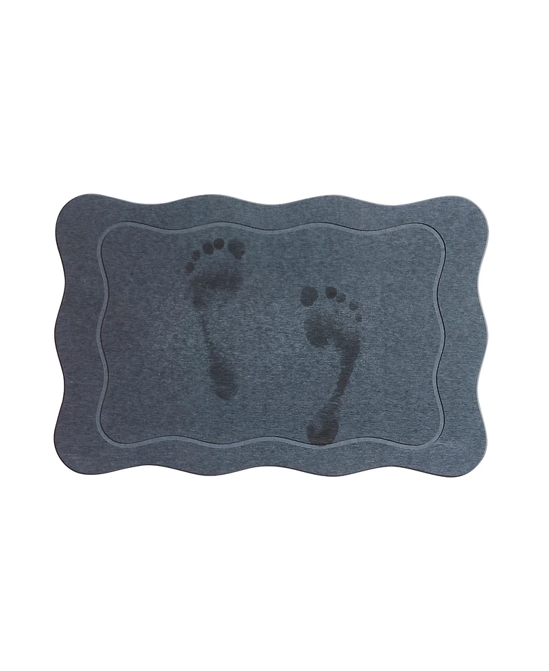 Vcny Home Carved Scallop Diatomite Stone Bath Mat, 16" x 24"