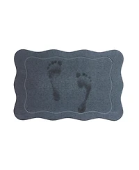 Vcny Home Carved Scallop Diatomite Stone Bath Mat, 16" x 24"