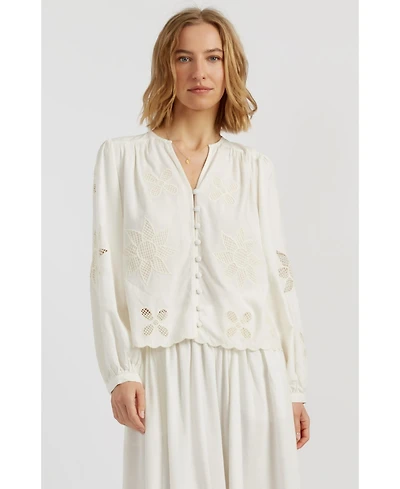 Chinti & Parker Women's Linen-Blend Broderie Blouse