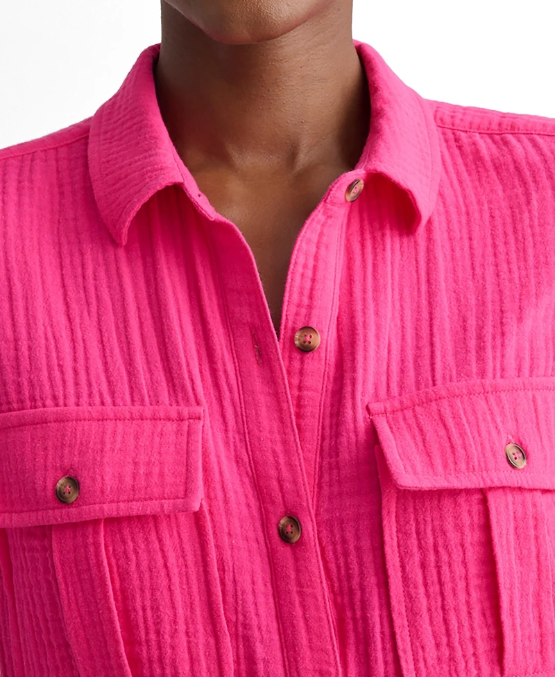 UNTUCKit Women's Cotton Gauze Short-Sleeve Jodi Shirt