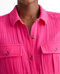 UNTUCKit Women's Cotton Gauze Short-Sleeve Jodi Shirt