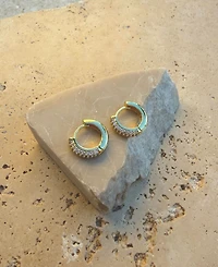 Adornia Gold Cubic Zirconia Huggie Chubby Hoop Earrings
