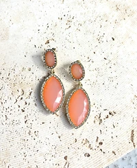 Adornia Gold Crystal Blue Statement Earrings